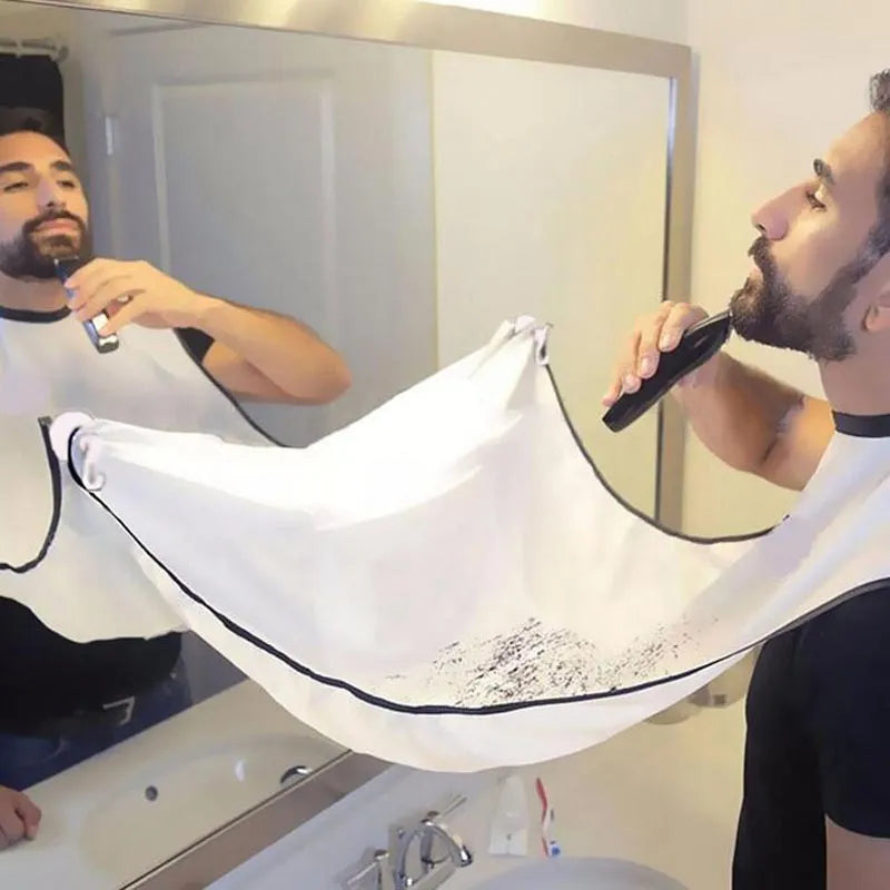 Beard Aprons Clean Gather Bib Trimmer Facial Hair Cape Sink Shaving Beard Waterproof Cloth With Two Suctio Bathroom Accessories