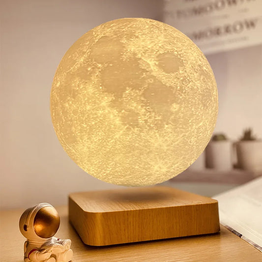 Levitating Luna Maglev Moon Lamp 3D printing Moon 14cm 18cm Three Color Adjustable Magnetic Levitation Moon Light Christmas Gift