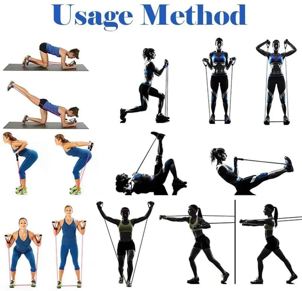 100LB Resistance Bands Latex Pilates Yoga Crossfit